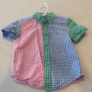Polo by Ralph Lauren Kids Gingham Patchwork Button-Down - Pink, Blue & Green
